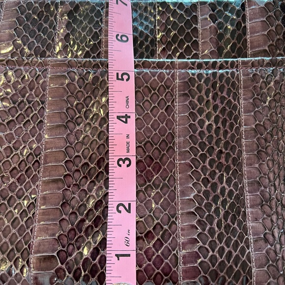 Morris Moscowitz immaculate vintage  reptile clutch plum - Picture 2 of 8